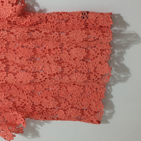 Liz Claiborne Salmon Color Lace Top Size PXL (petite extra large) - Picture 3 of 13